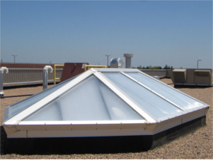 A white pyramid style CPI skylight