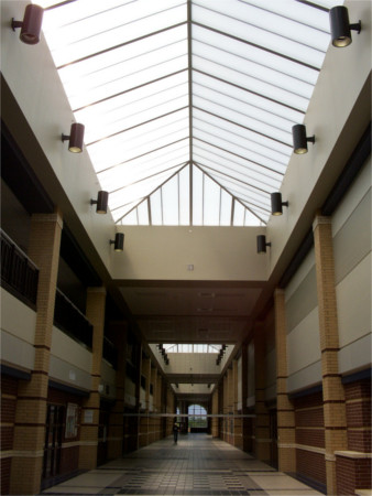 Interior of a white pyramid style CPI skylight